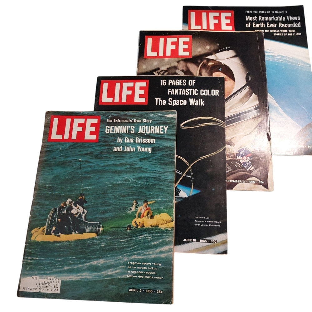 Vintage 1965 LIFE Magazine Collection Set Of 4 Issues NASA Space Program